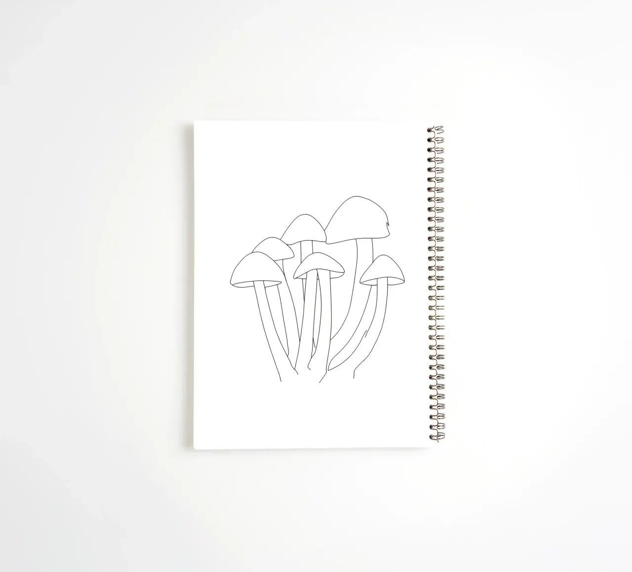 Mushrooms Minimalist Line Art spiral notebook by Viv Line Art