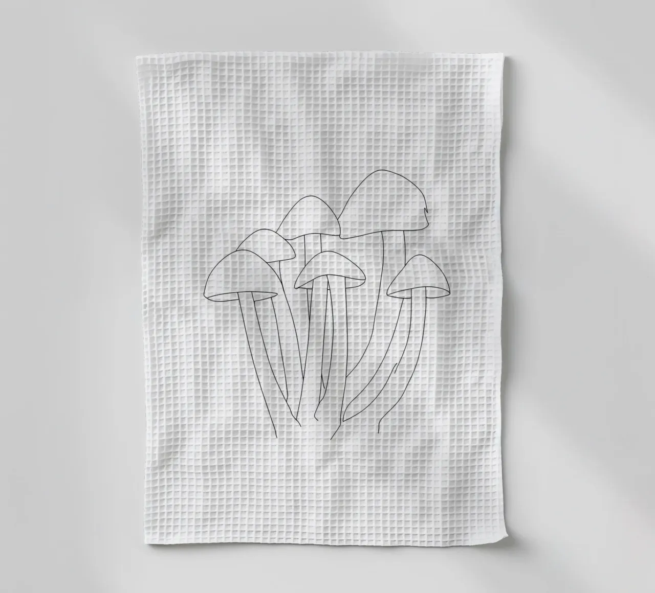 Funghi Line Art minimalista canovaccio da cucina da Viv Line Art