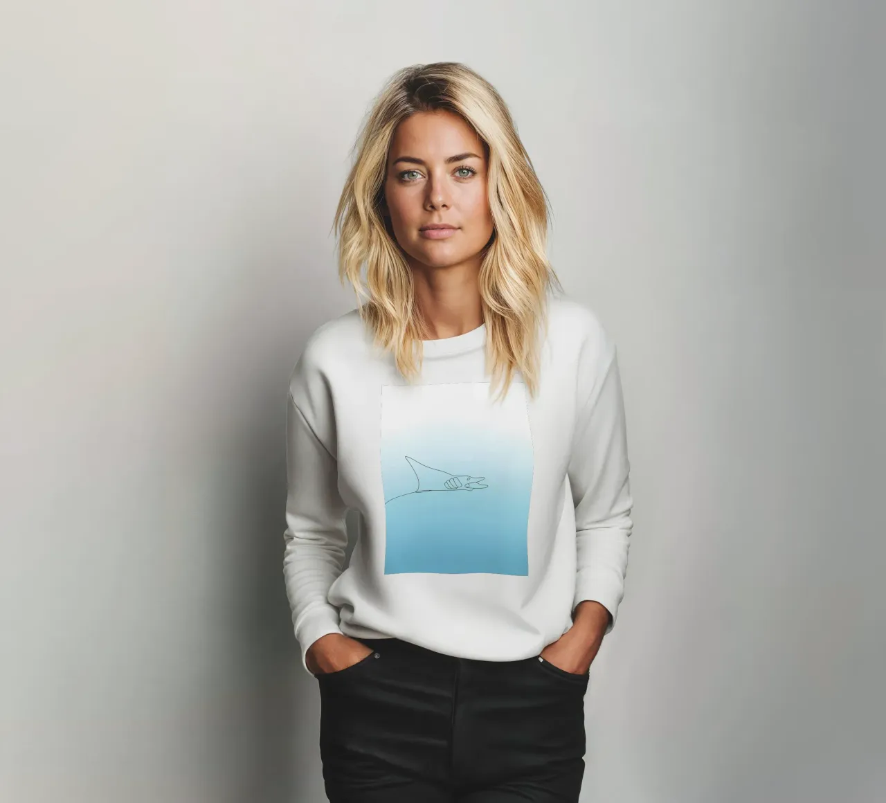 Stingray Minimalist Line Art sweatshirt by Viv Line Art