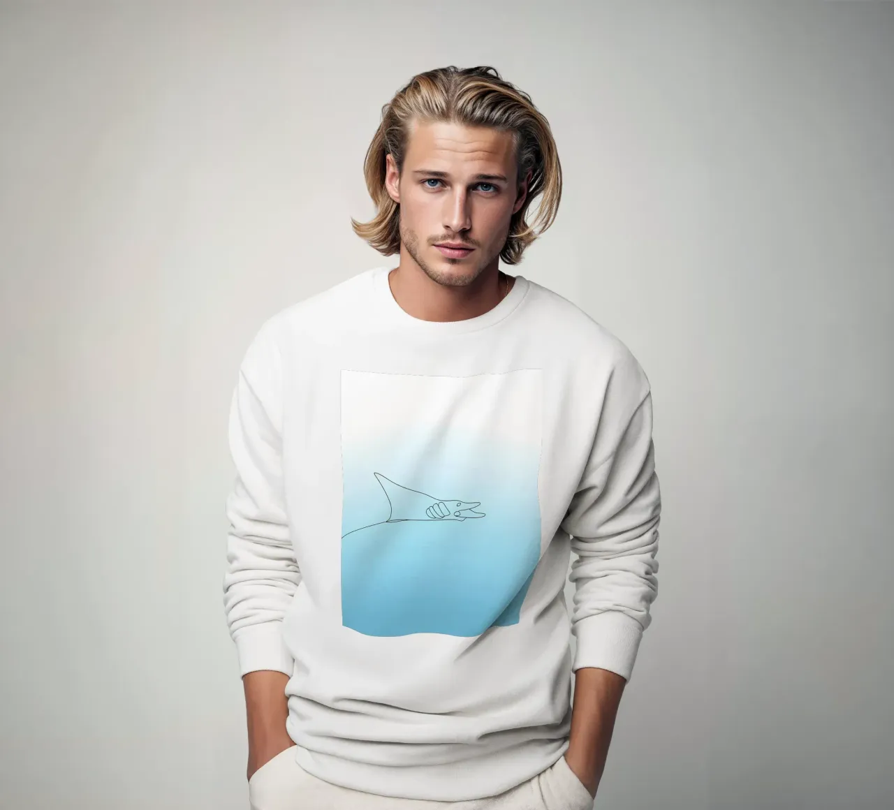 Stingray Minimalist Line Art sweatshirt by Viv Line Art