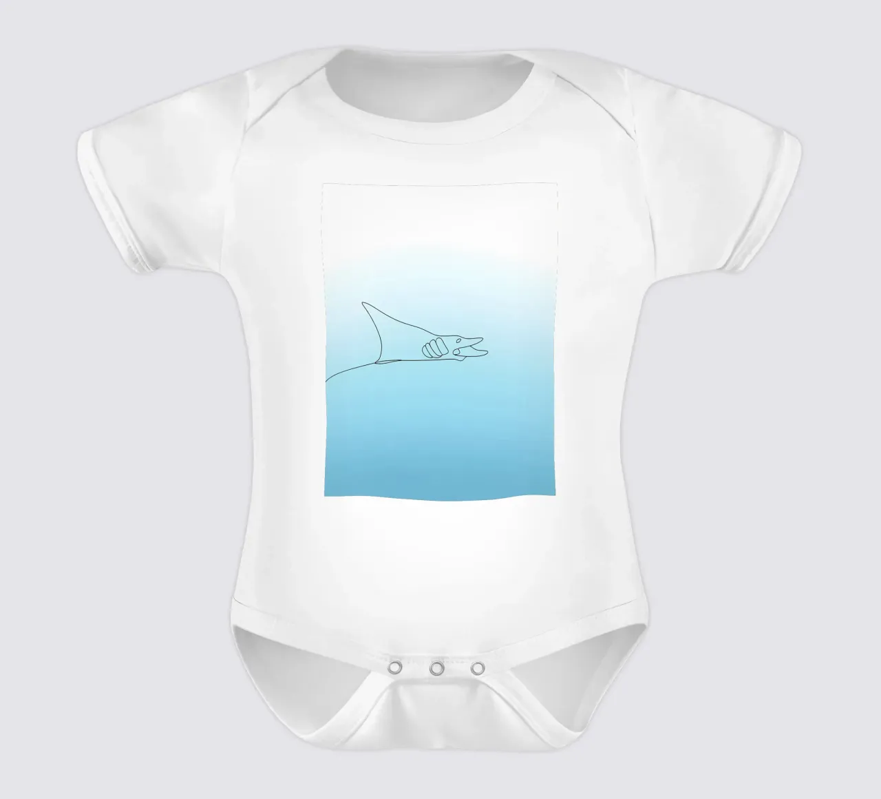 Mantarraya Minimalista Line Art body de bebé de Viv Line Art