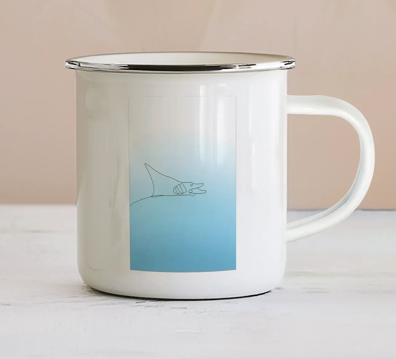 Razze Minimaliste Line Art tazza in smalto da Viv Line Art