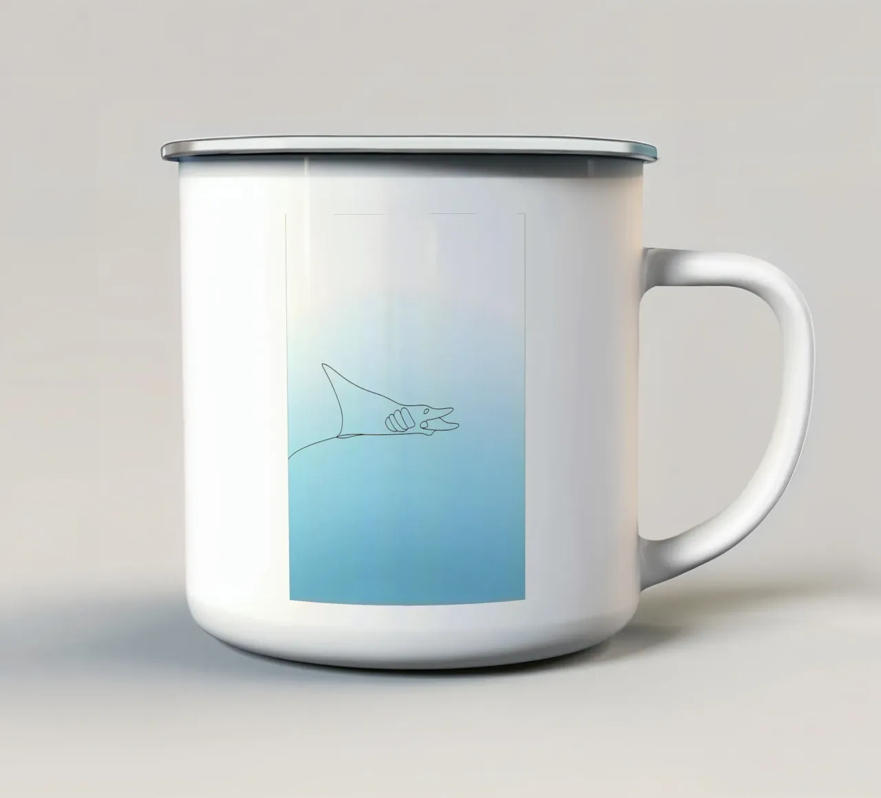 Razze Minimaliste Line Art tazza in smalto da Viv Line Art