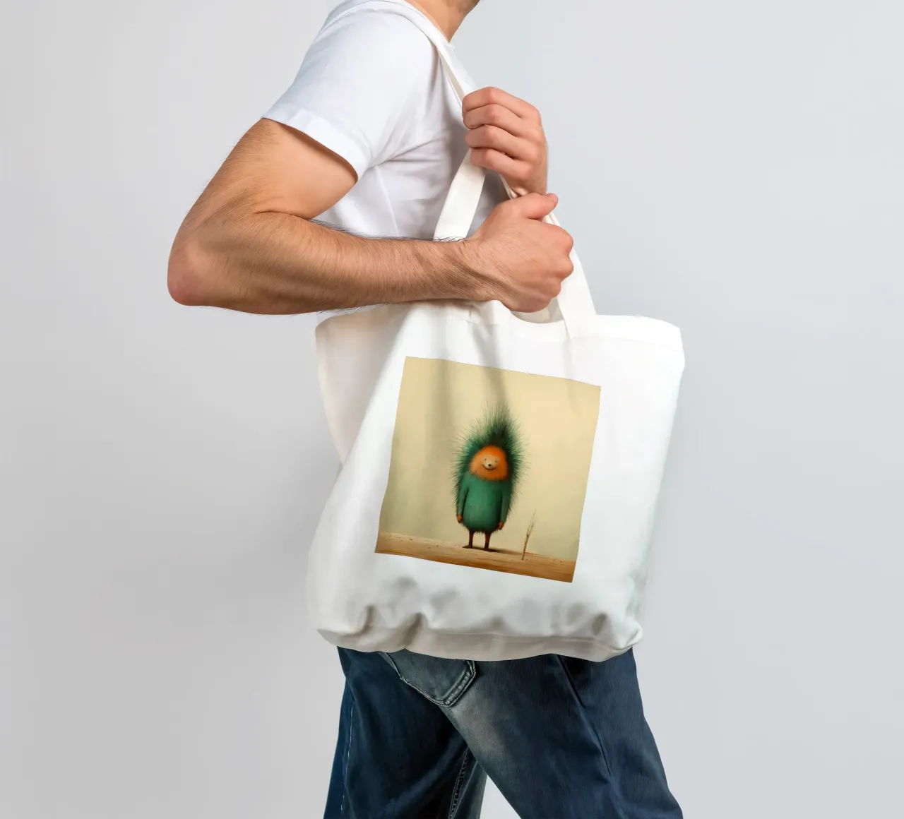 Minimal Porcupine 3 tote bag by Minimal Animal Art
