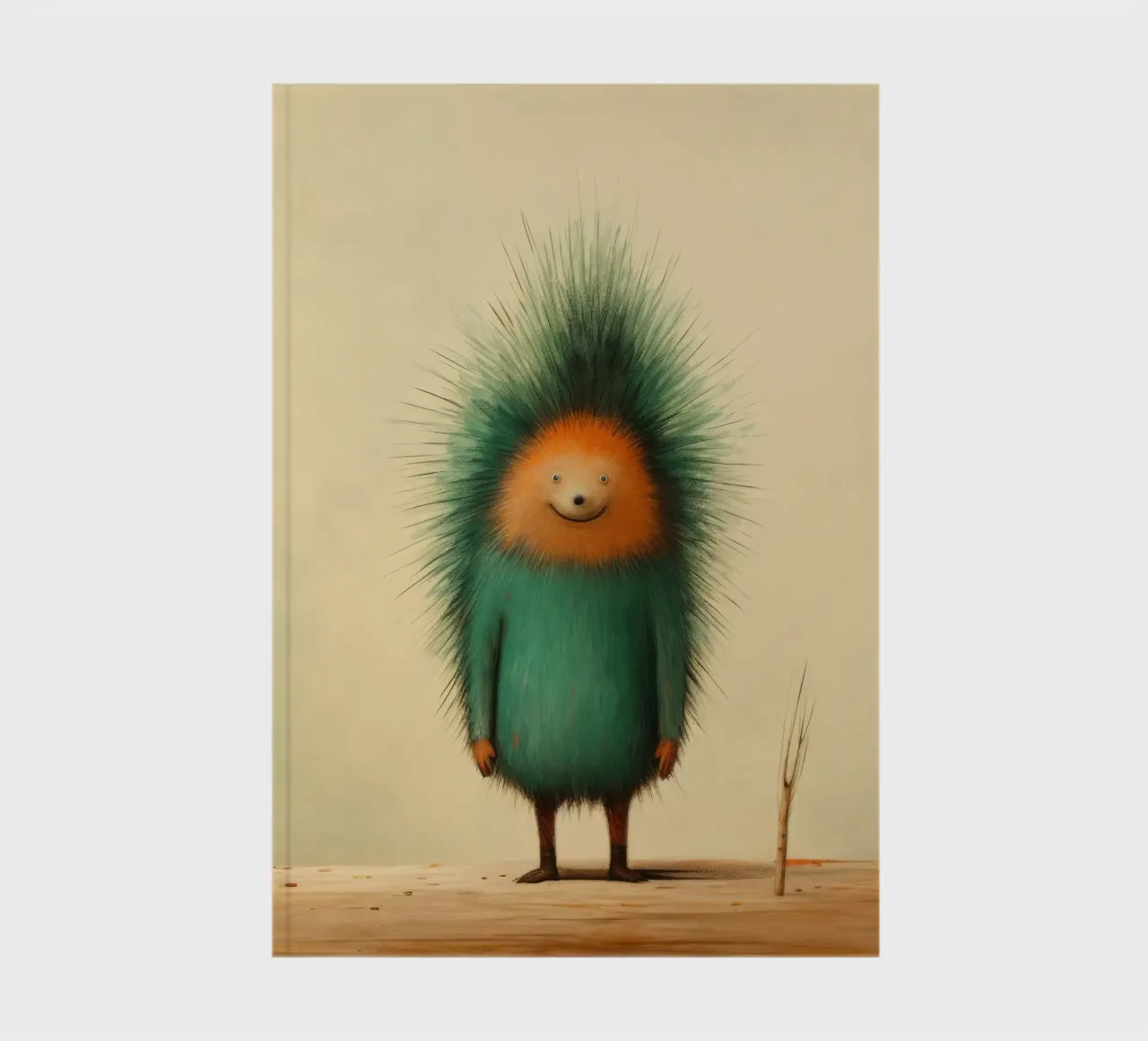 Minimal Porcupine 3 notebook by Minimal Animal Art