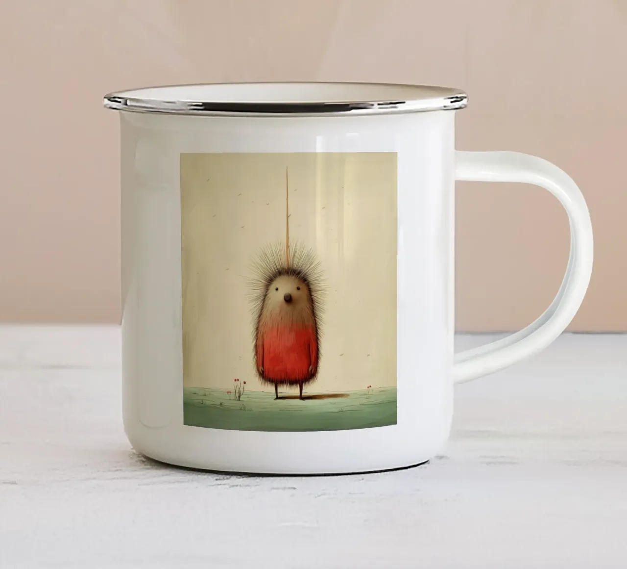 Minimal Porcupine 4 tazza in smalto da Minimal Animal Art