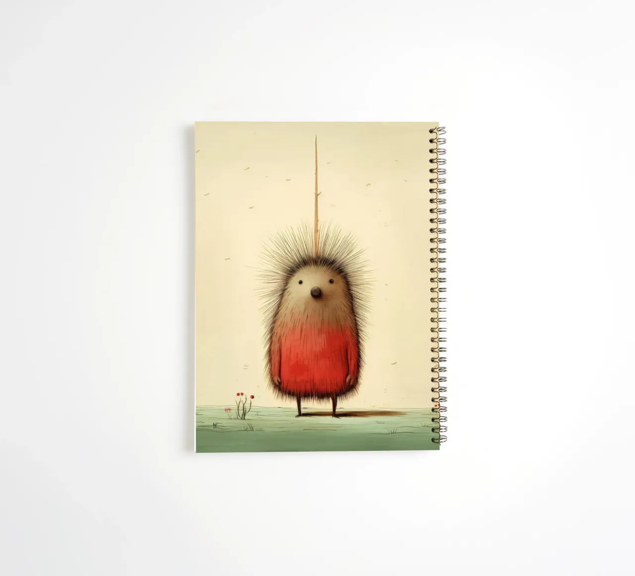 Minimal Porcupine 4 spiral notebook by Minimal Animal Art