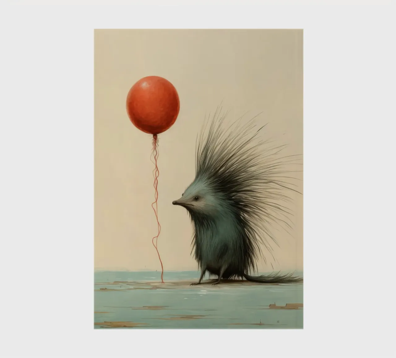 Minimal Porcupine 1 notebook by Minimal Animal Art