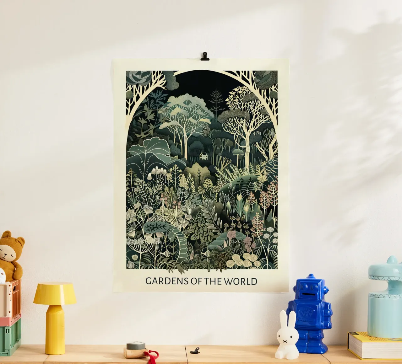Giardini del mondo, Vintage Art Nouveau, Botanica 3 poster con telaio in plastica da Peaches Art Prints