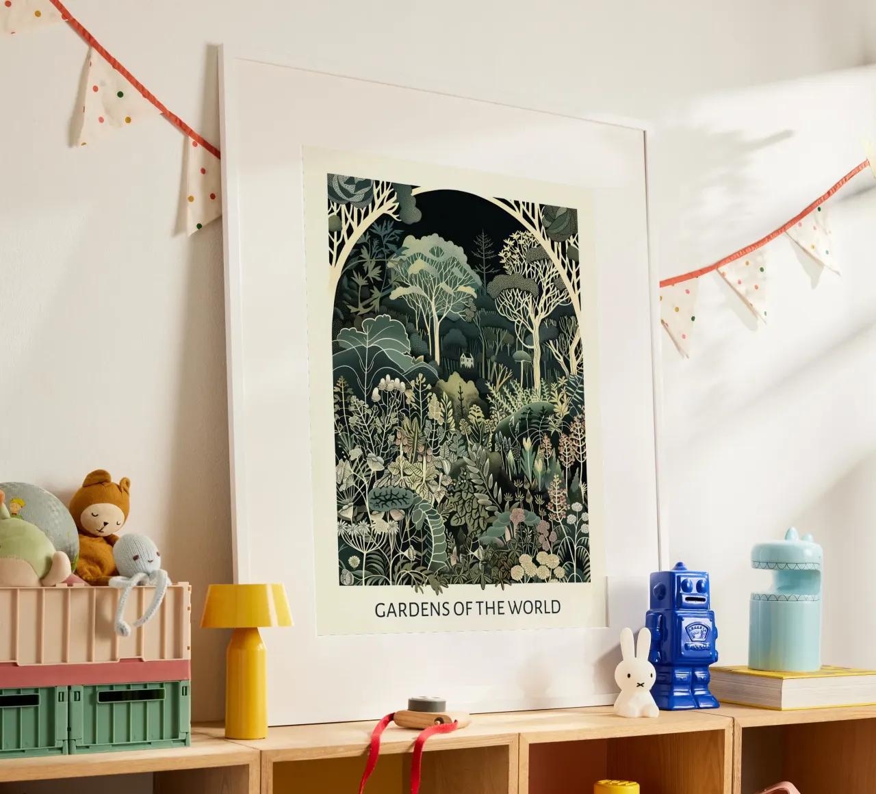 Giardini del mondo, Vintage Art Nouveau, Botanica 3 poster con telaio in plastica da Peaches Art Prints