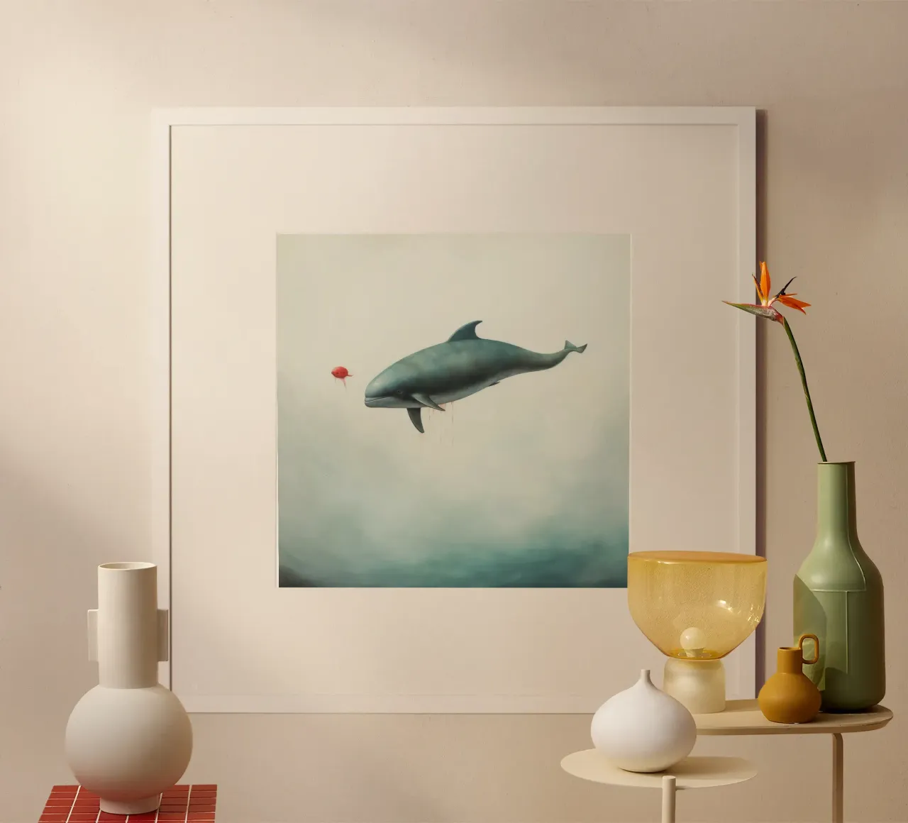 Marsouin minimal 3 poster de Minimal Animal Art
