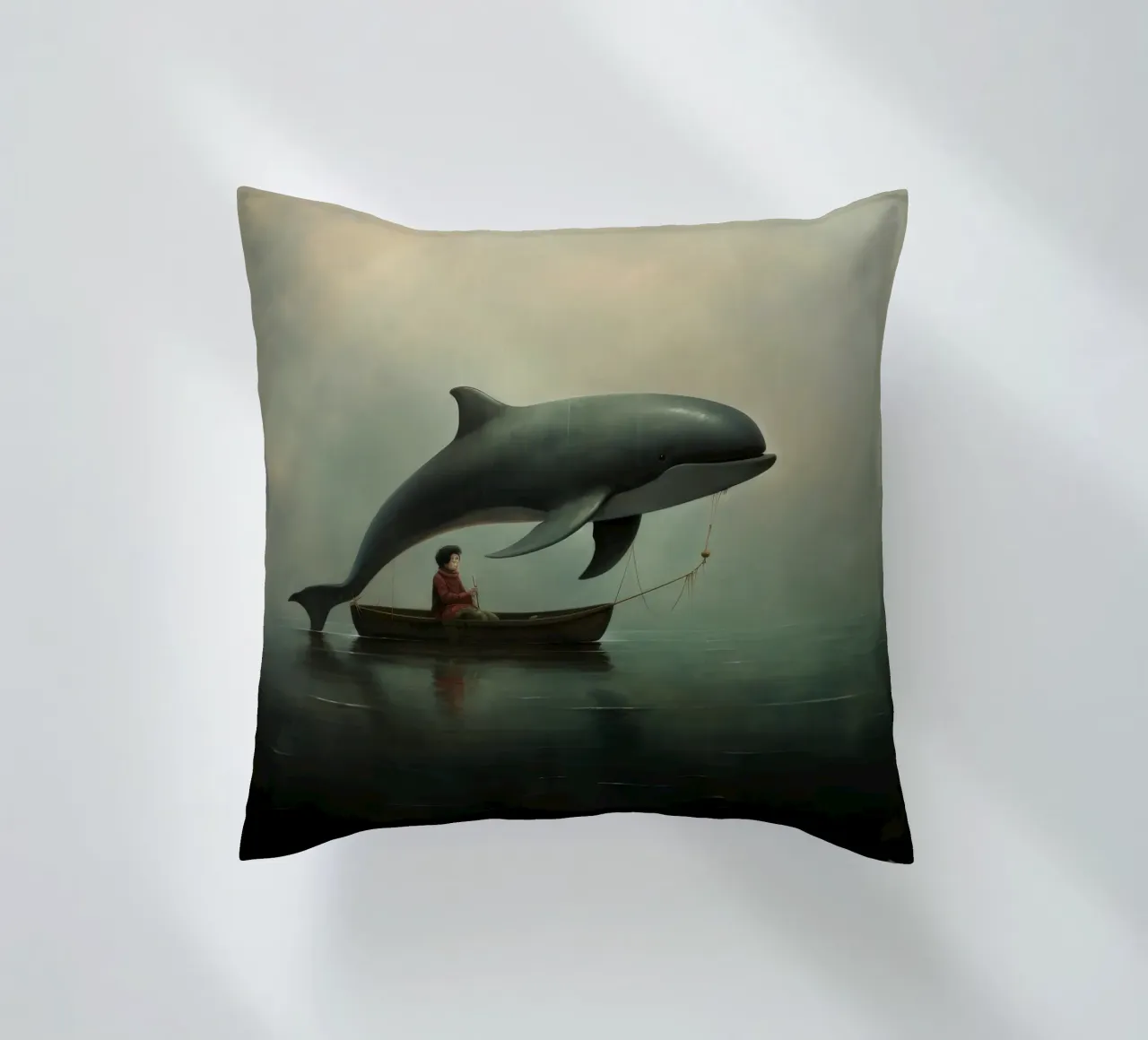 Minimal Porpoise 1 cuscino da Minimal Animal Art