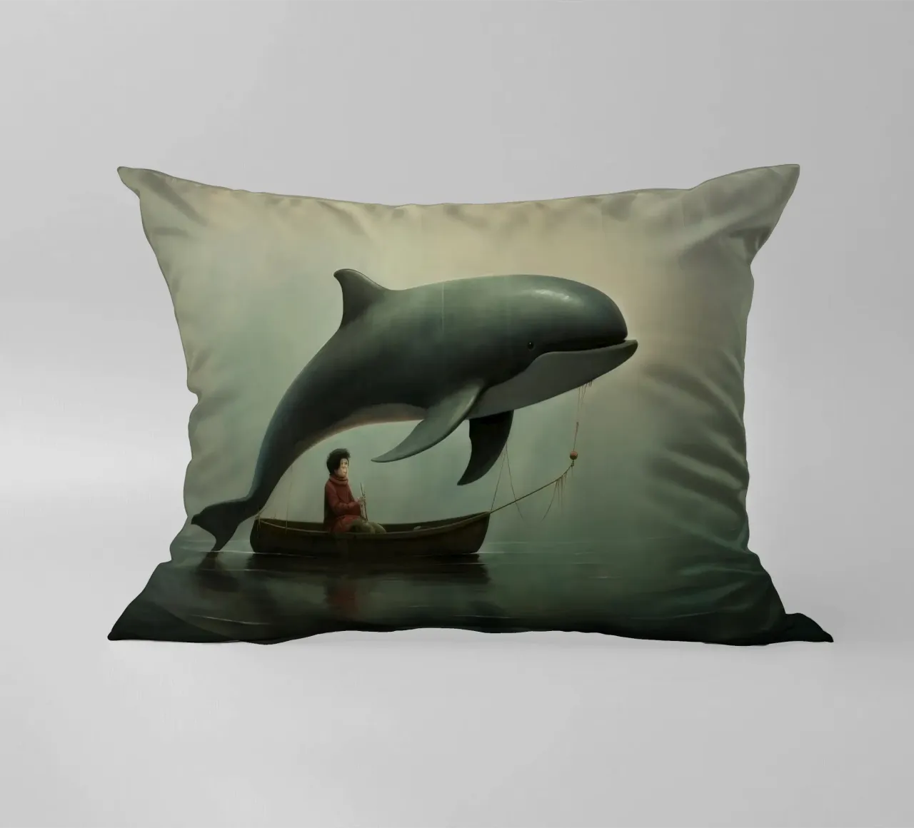 Minimal Porpoise 1 cuscino da Minimal Animal Art