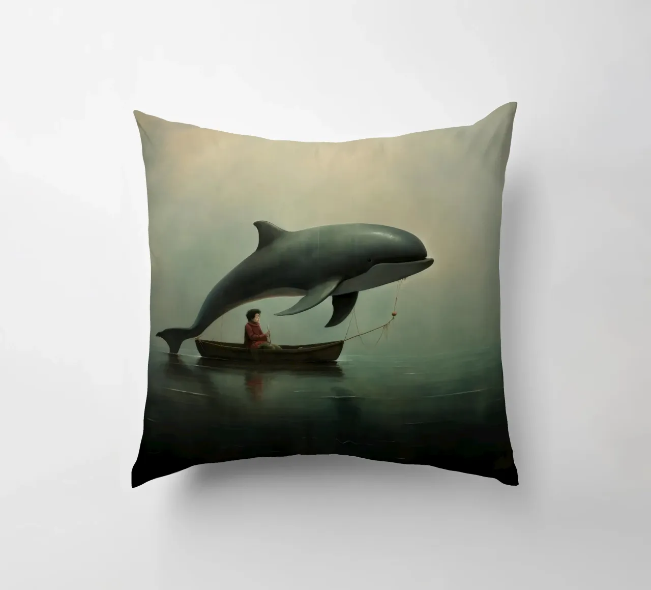 Minimal Porpoise 1 cuscino da Minimal Animal Art