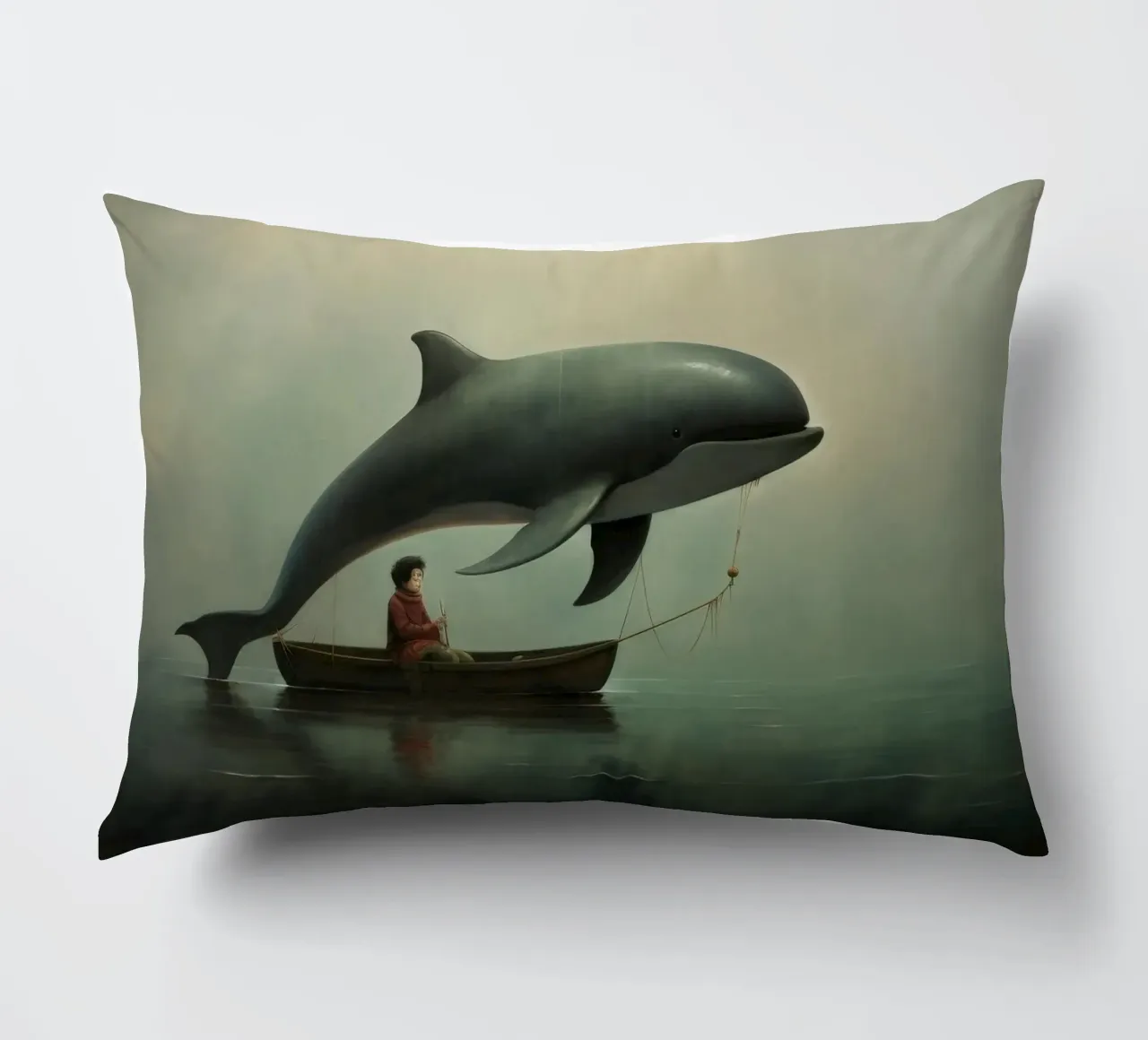 Minimal Porpoise 1 cuscino da Minimal Animal Art
