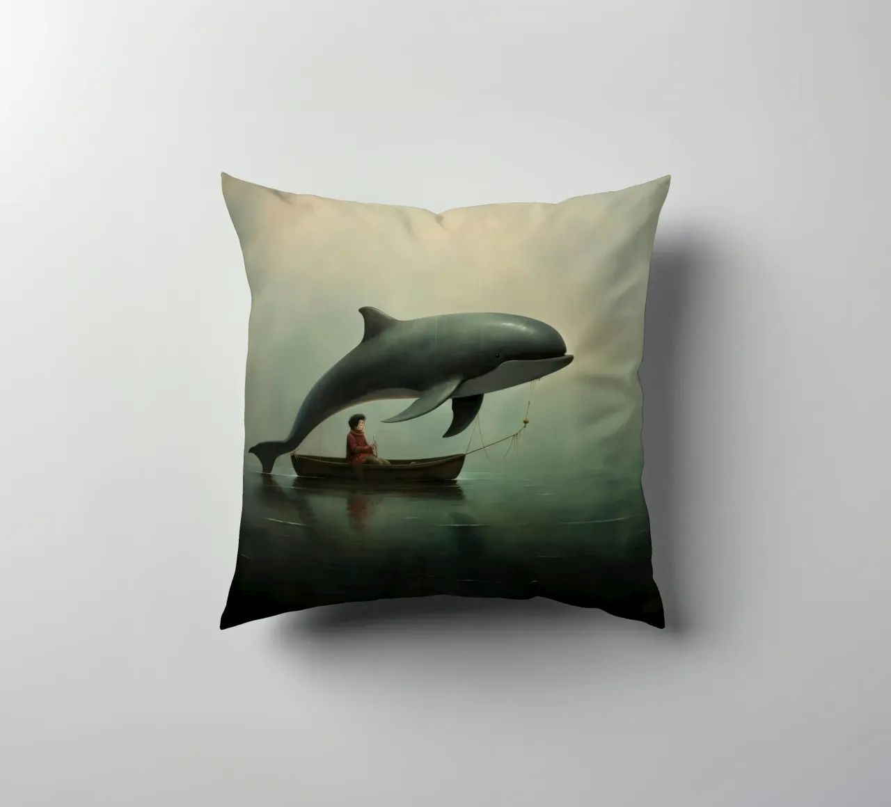 Minimal Porpoise 1 cuscino da Minimal Animal Art