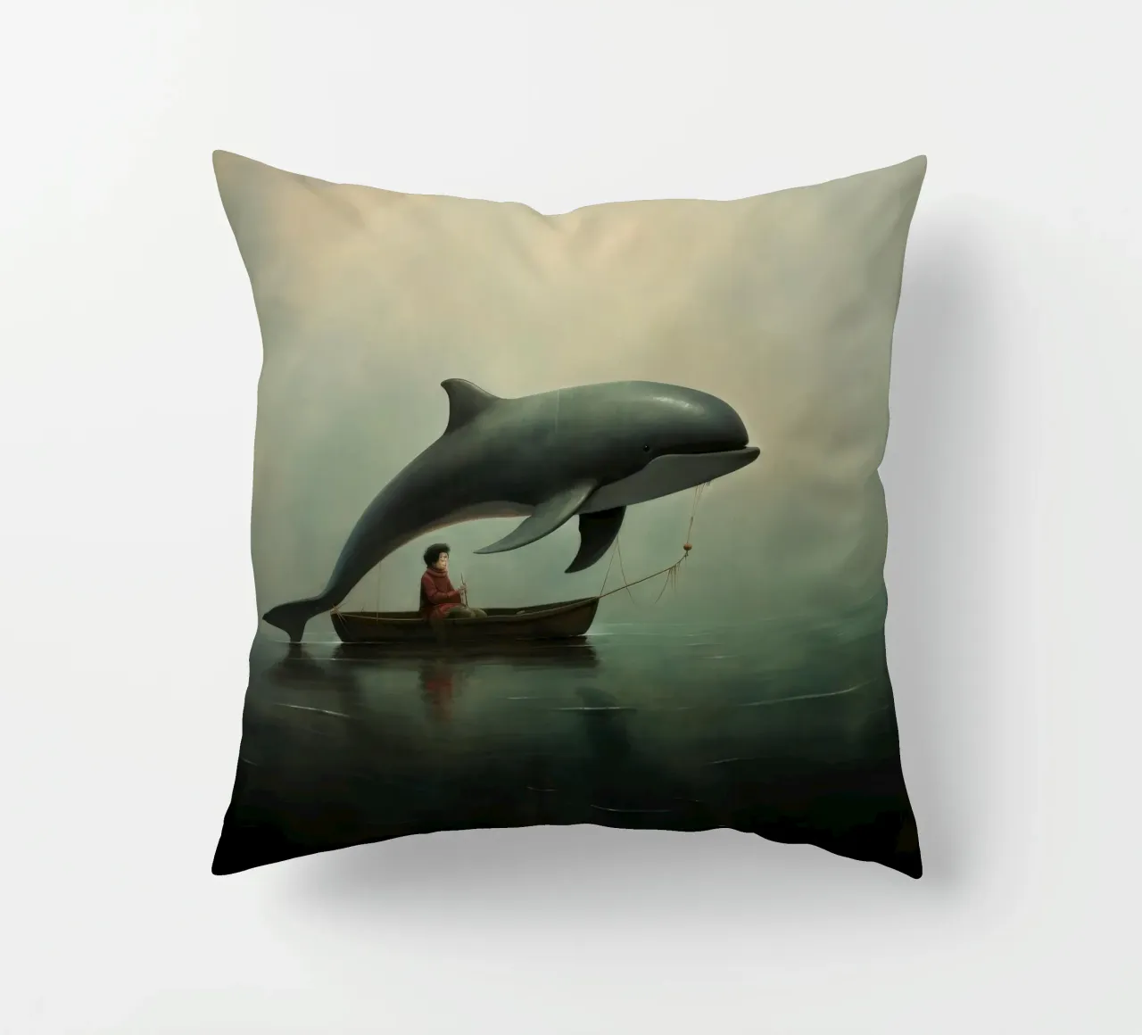 Minimal Porpoise 1 cuscino da Minimal Animal Art