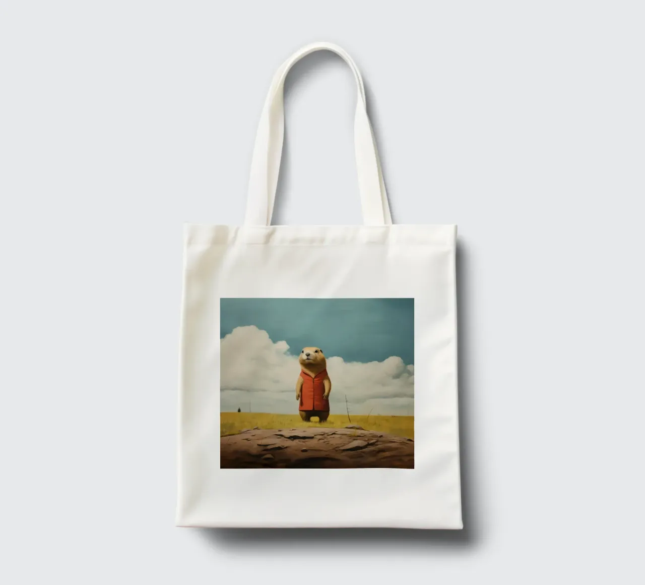 Minimal Prairie Dog 3 tote bag by Minimal Animal Art