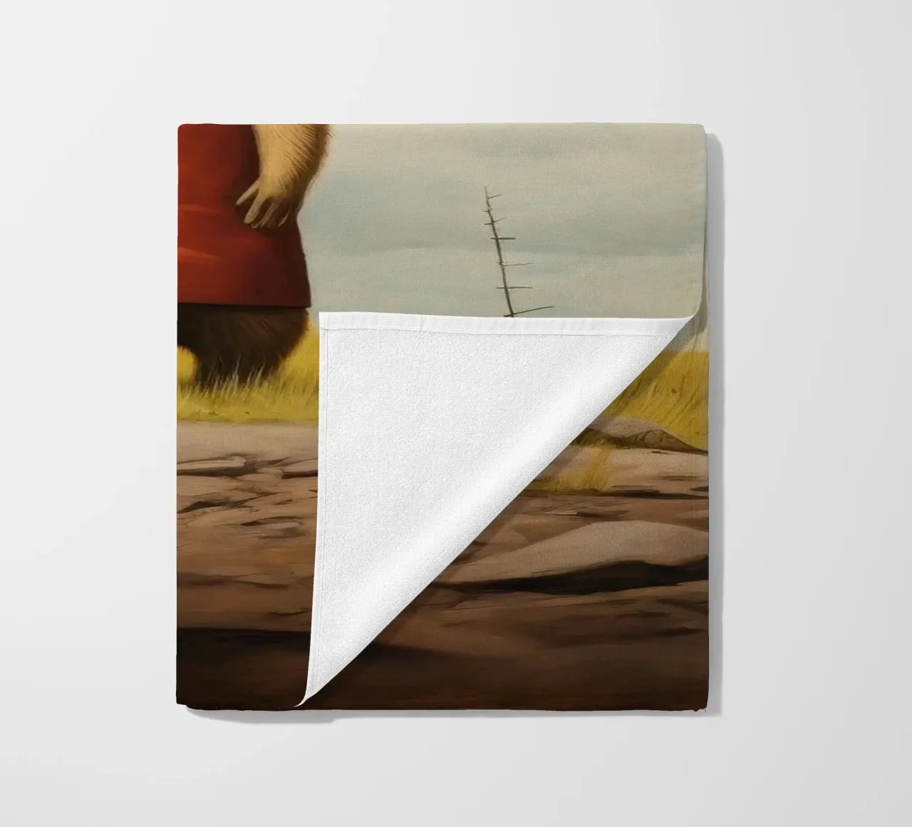 Minimal Prairie Dog 3 beach towel by Minimal Animal Art