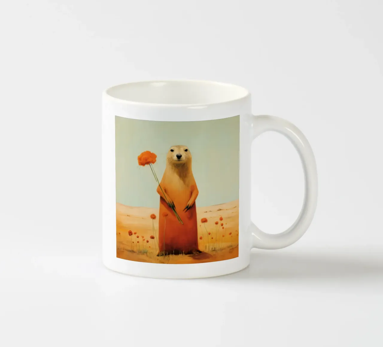 Cane della prateria minimo 4 tazza in ceramica da Minimal Animal Art