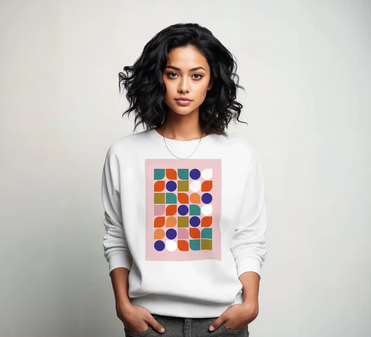 Retro Geometric Shapes Colorful Abstract Art Print felpa da showmemars