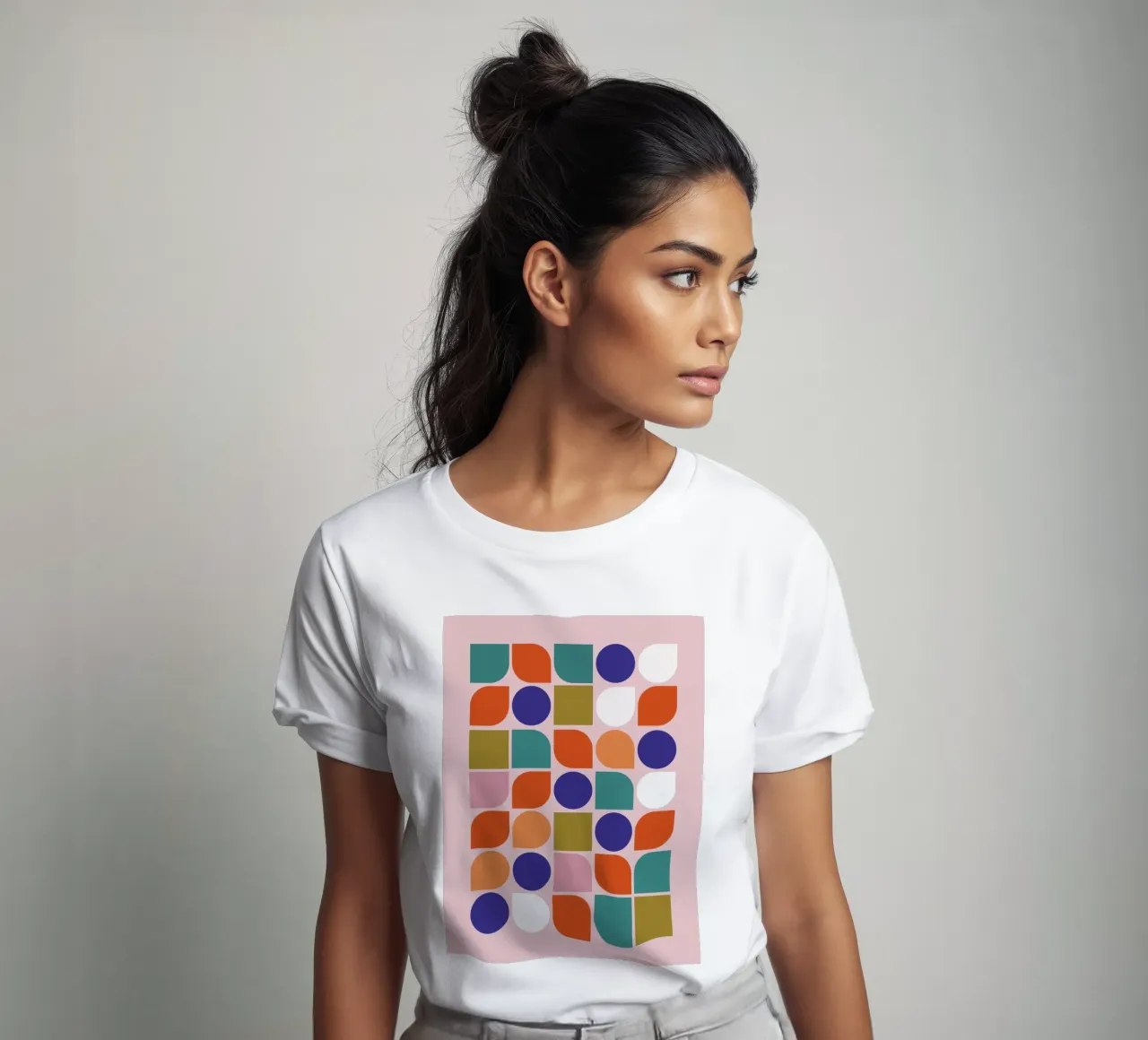 Retro Geometric Shapes Colorful Abstract Art Print t-shirt de showmemars