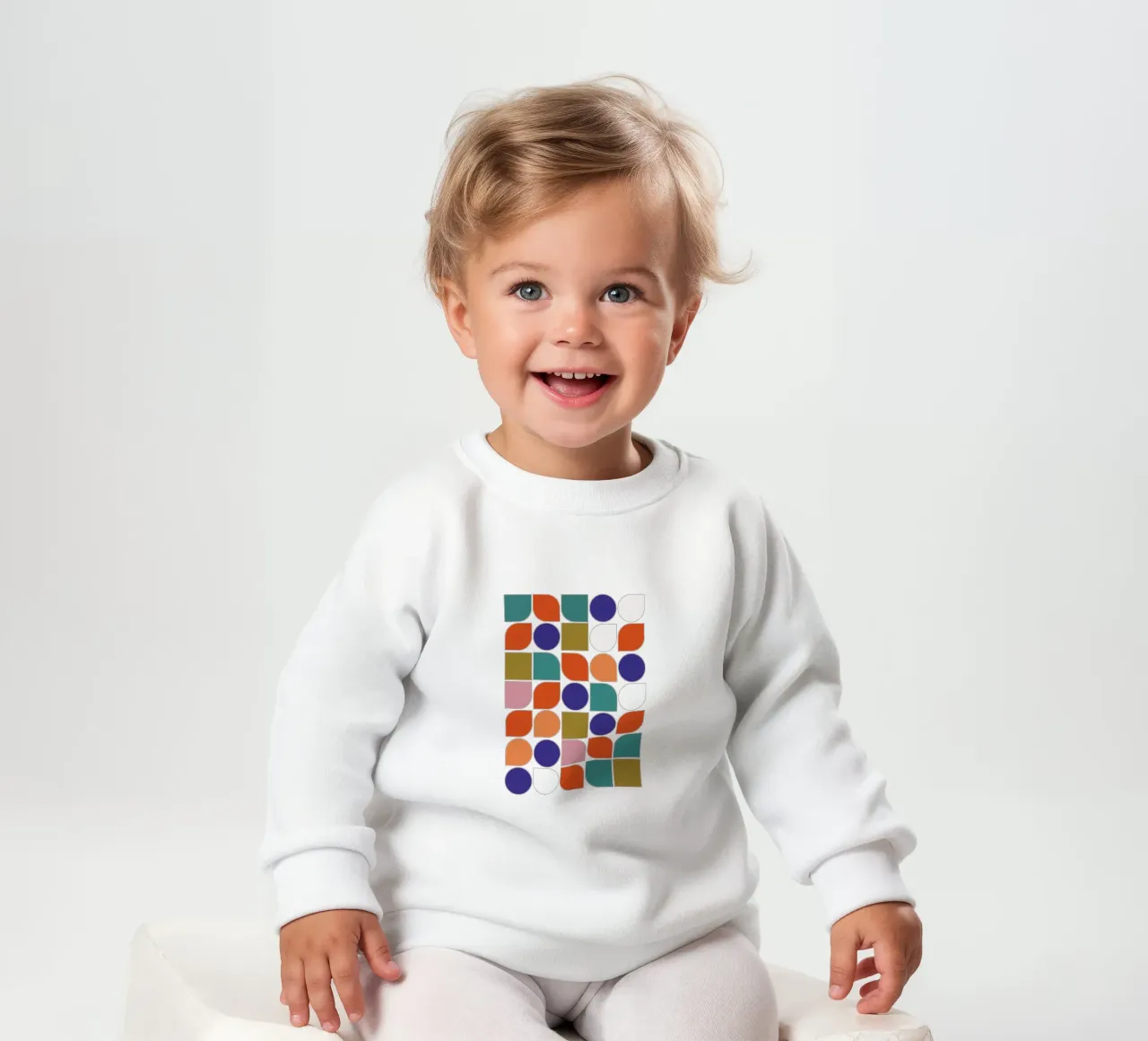 Retro Geometric Shapes Colorful Abstract Art Print sweat pour bébé de showmemars