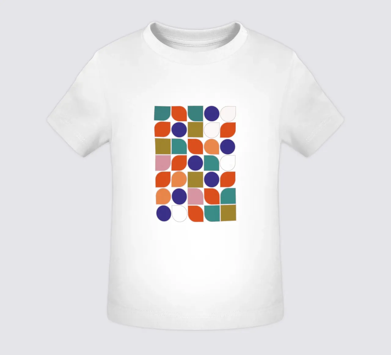 Retro Geometric Shapes Colorful Abstract Art Print maglietta neonato da showmemars