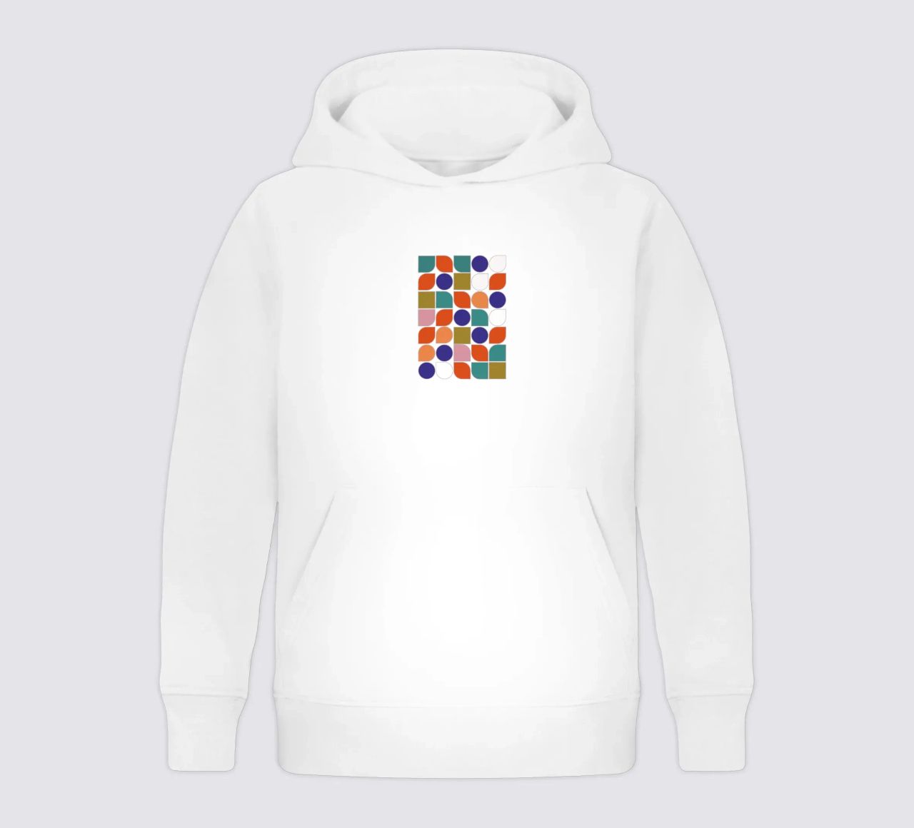 Retro Geometric Shapes Colorful Abstract Art Print felpa bambino con cappuccio da showmemars