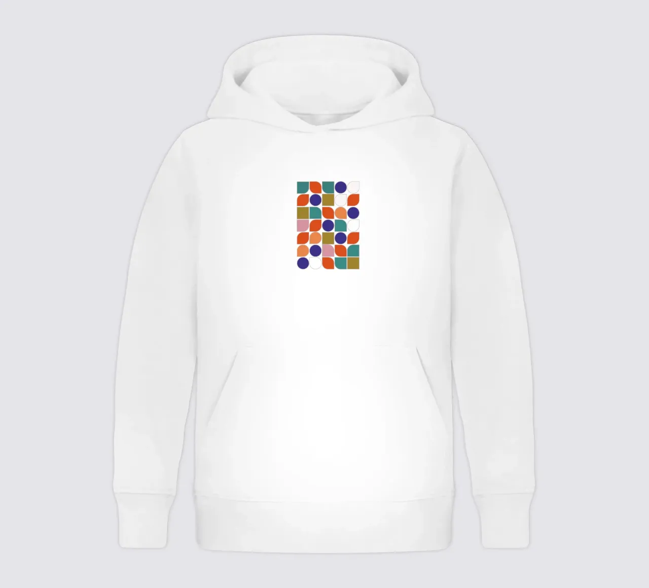 Retro Geometric Shapes Colorful Abstract Art Print felpa bambino con cappuccio da showmemars