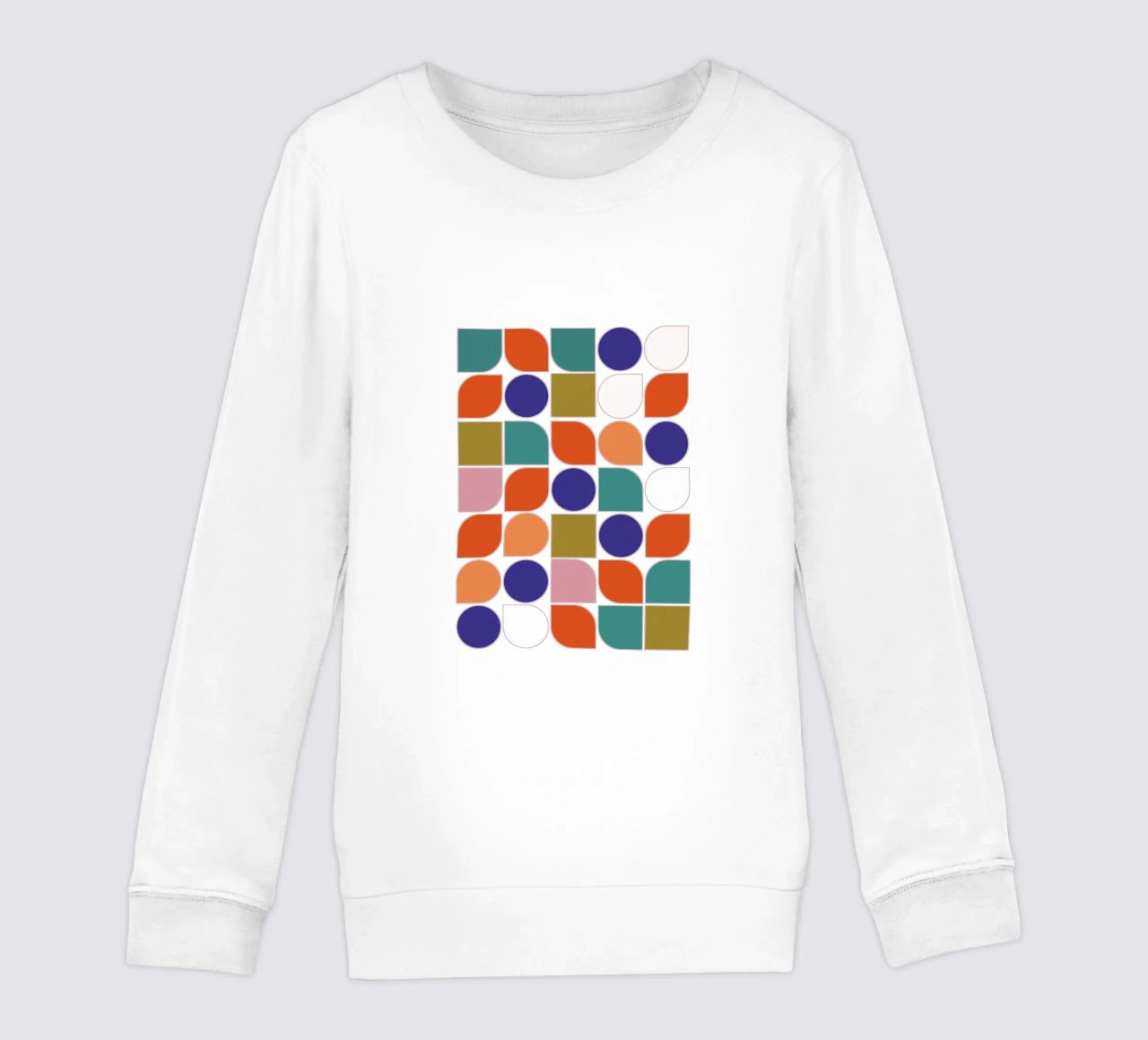 Retro Geometric Shapes Colorful Abstract Art Print felpa bambino da showmemars