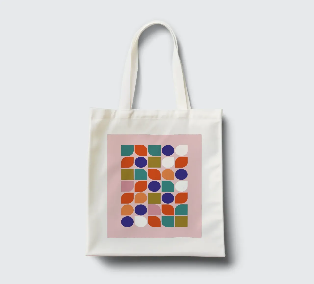 Retro Geometric Shapes Colorful Abstract Art Print borsa in juta da showmemars