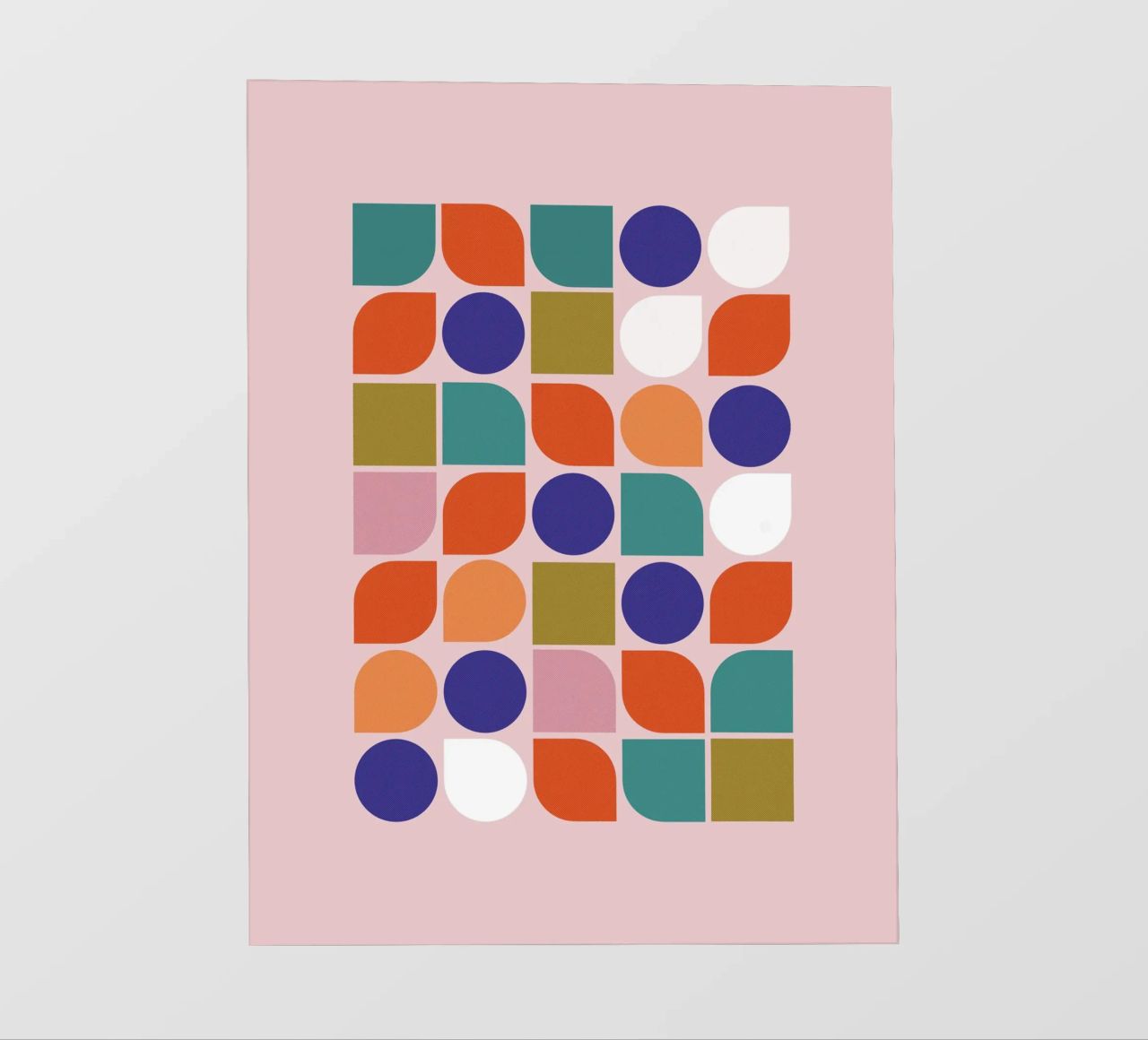 Retro Geometric Shapes Colorful Abstract Art Print pellicola backlit da showmemars
