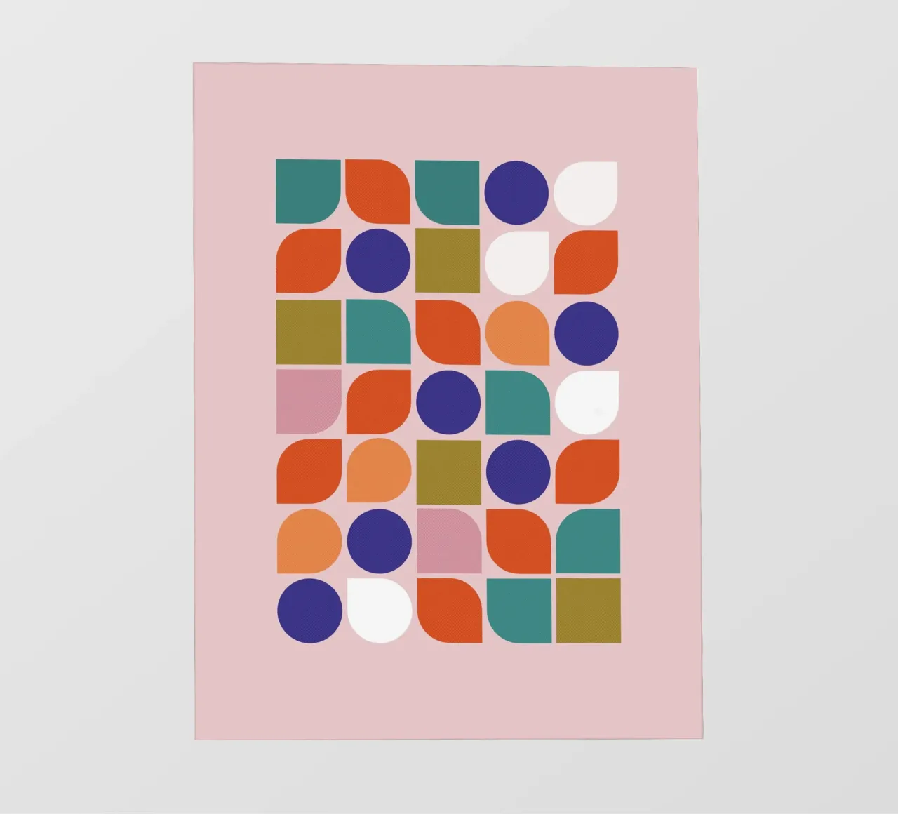 Retro Geometric Shapes Colorful Abstract Art Print pvc cover by showmemars