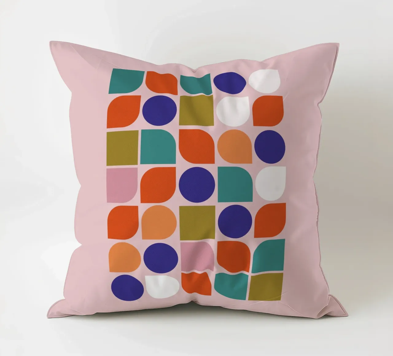 Retro Geometric Shapes Colorful Abstract Art Print cuscino da showmemars