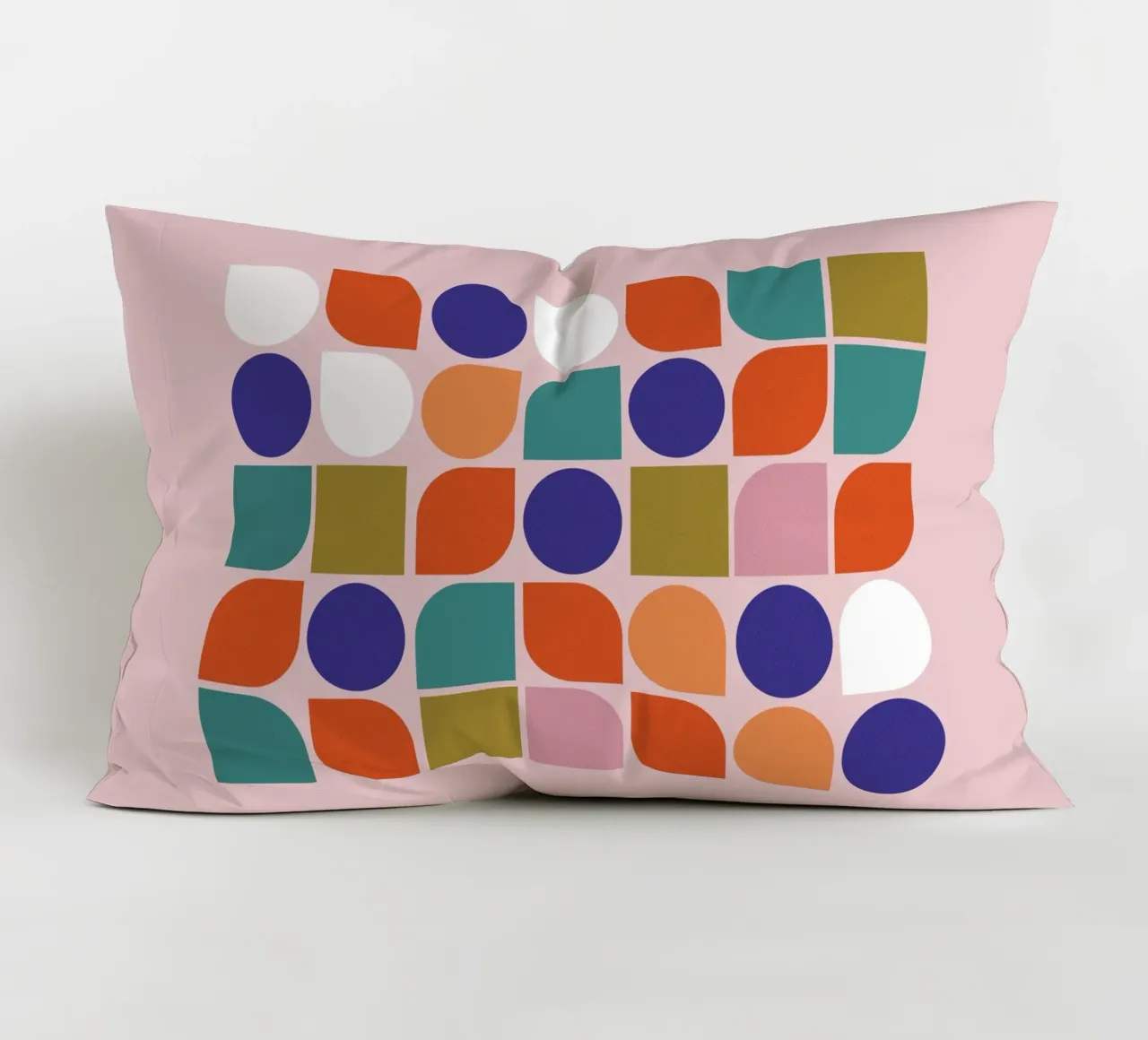 Retro Geometric Shapes Colorful Abstract Art Print cuscino da showmemars