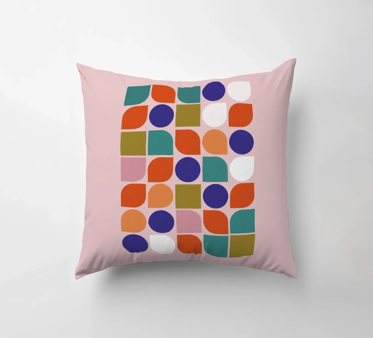 Retro Geometric Shapes Colorful Abstract Art Print cuscino da showmemars