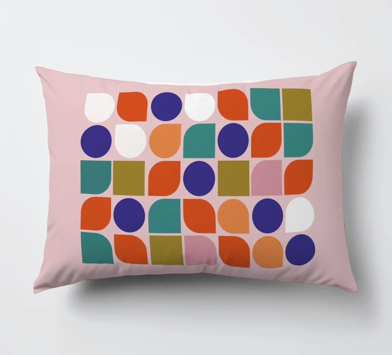 Retro Geometric Shapes Colorful Abstract Art Print cuscino da showmemars