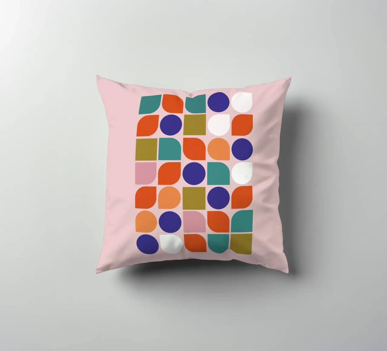 Retro Geometric Shapes Colorful Abstract Art Print cuscino da showmemars