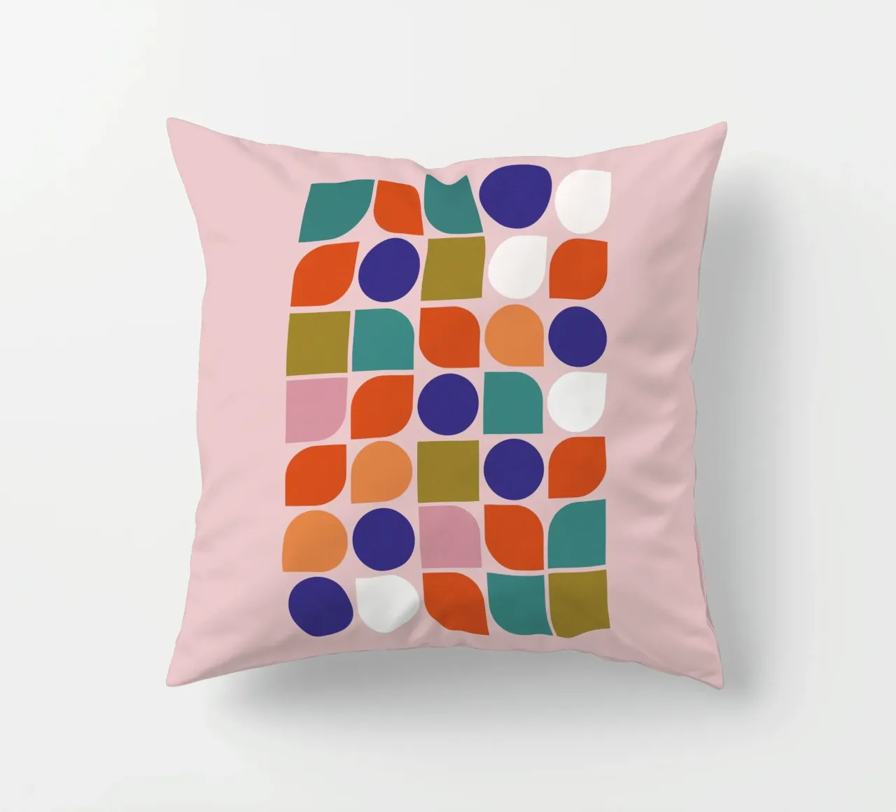 Retro Geometric Shapes Colorful Abstract Art Print cuscino da showmemars
