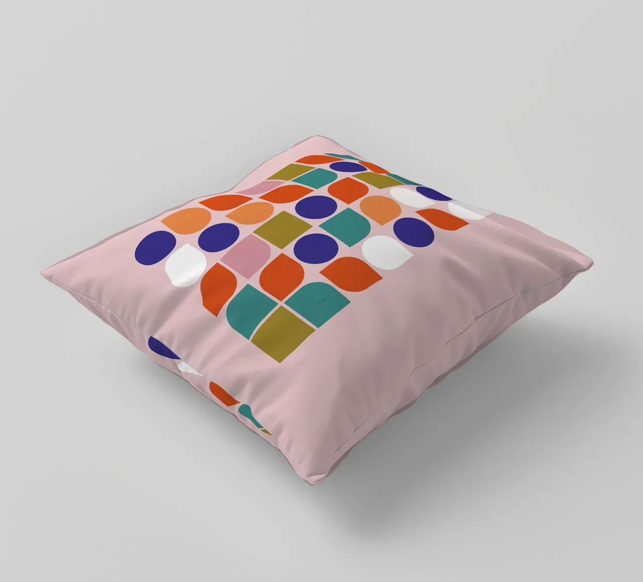 Retro Geometric Shapes Colorful Abstract Art Print cuscino da showmemars