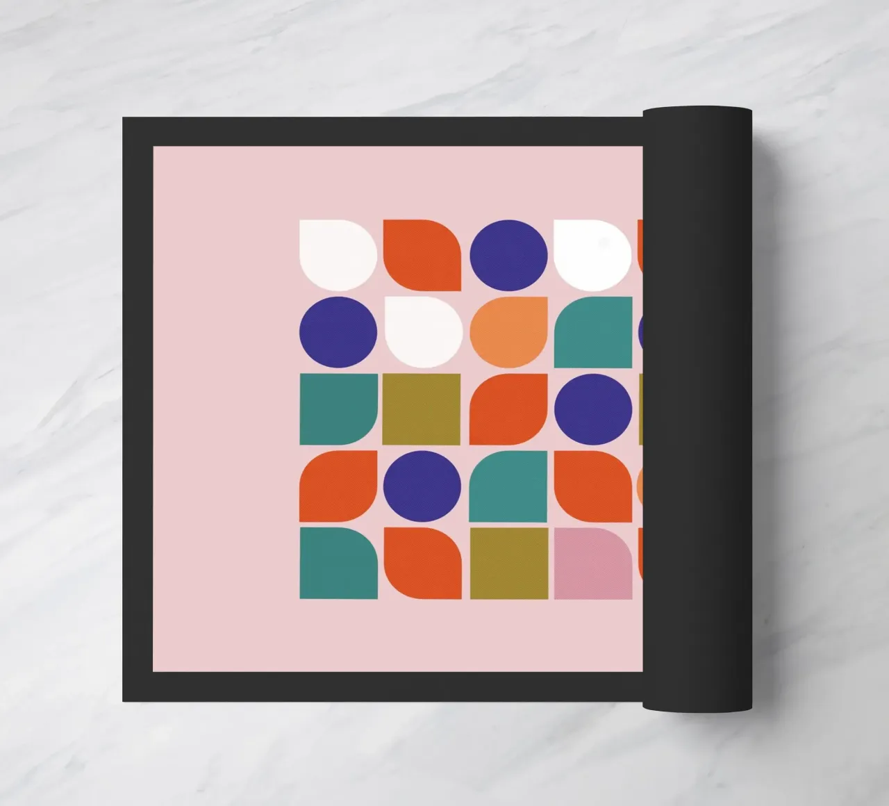 Retro Geometric Shapes Colorful Abstract Art Print felpudo de showmemars