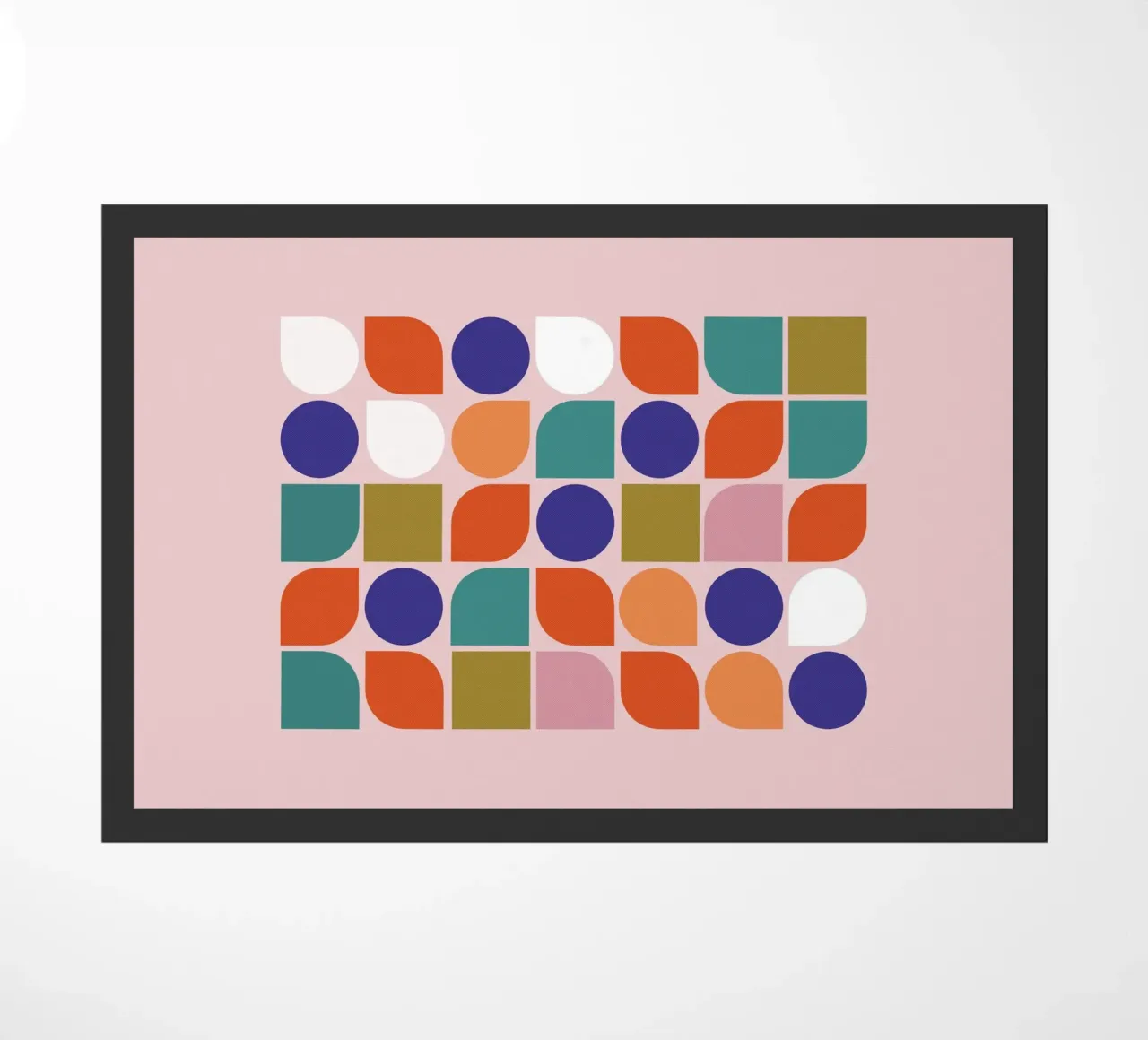 Retro Geometric Shapes Colorful Abstract Art Print felpudo de showmemars