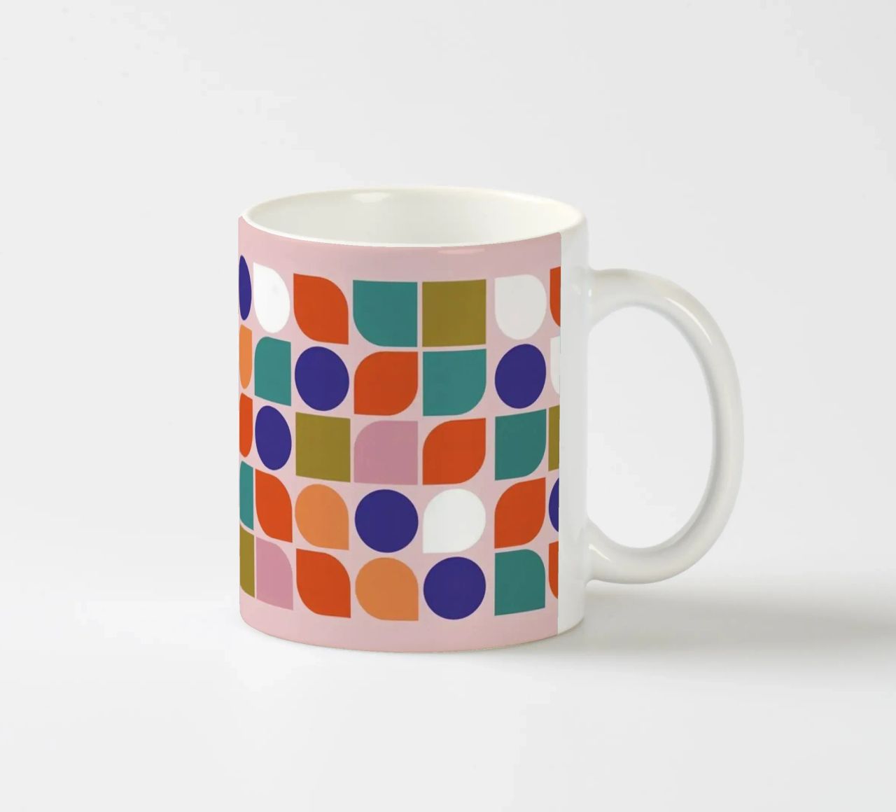 Retro Geometric Shapes Colorful Abstract Art Print tazza in ceramica da showmemars