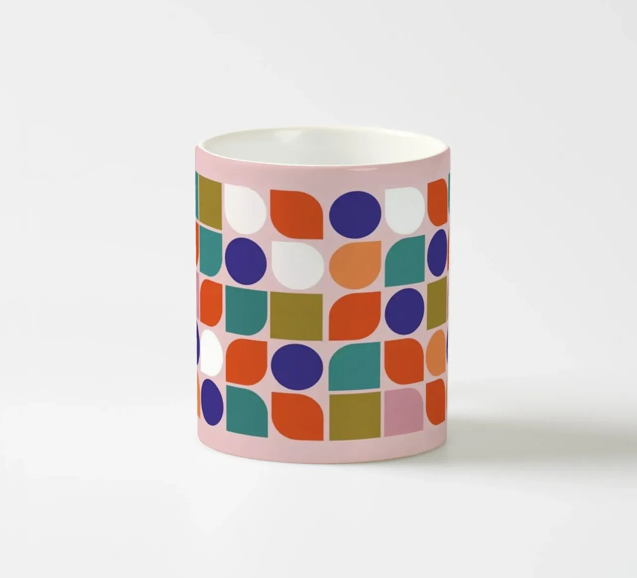 Retro Geometric Shapes Colorful Abstract Art Print taza de cerámica de showmemars