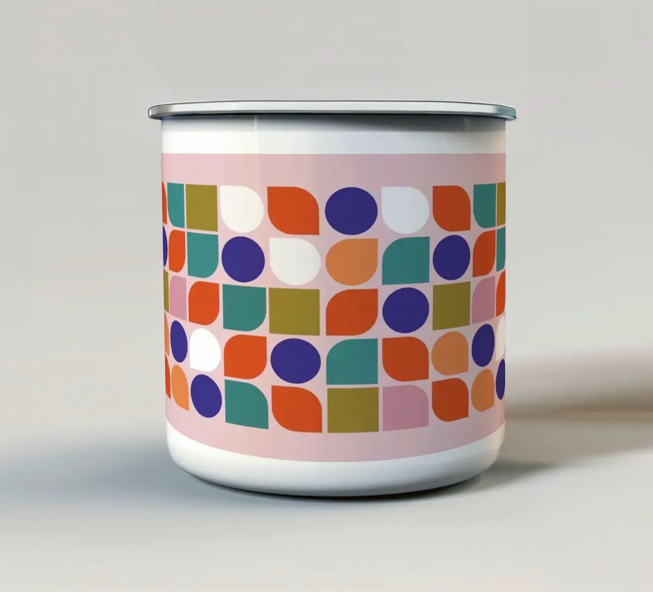 Retro Geometric Shapes Colorful Abstract Art Print mug en émail de showmemars