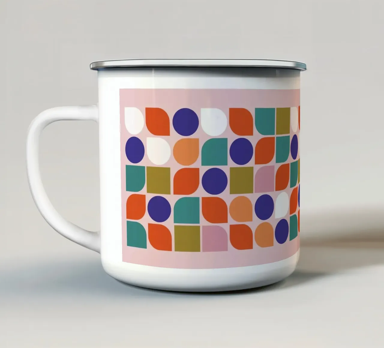 Retro Geometric Shapes Colorful Abstract Art Print mug en émail de showmemars