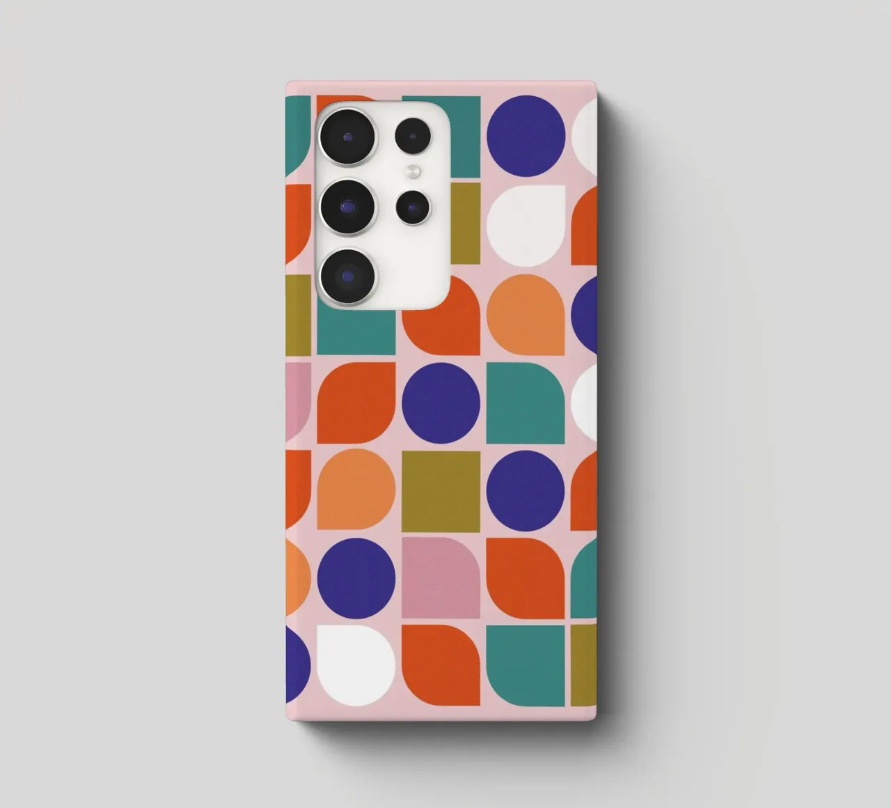Retro Geometric Shapes Colorful Abstract Art Print cover samsung da showmemars
