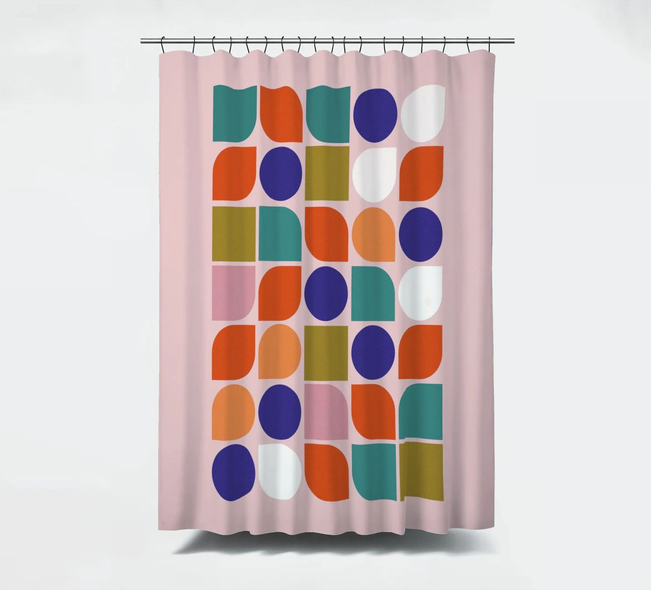 Retro Geometric Shapes Colorful Abstract Art Print tenda da doccia da showmemars