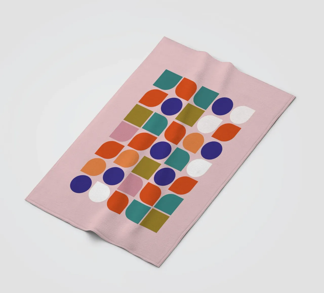 Retro Geometric Shapes Colorful Abstract Art Print coperta in pile da showmemars